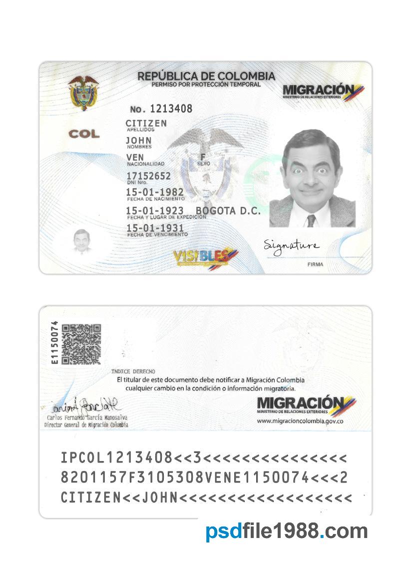 Colombia Temporary Protection Leave Card